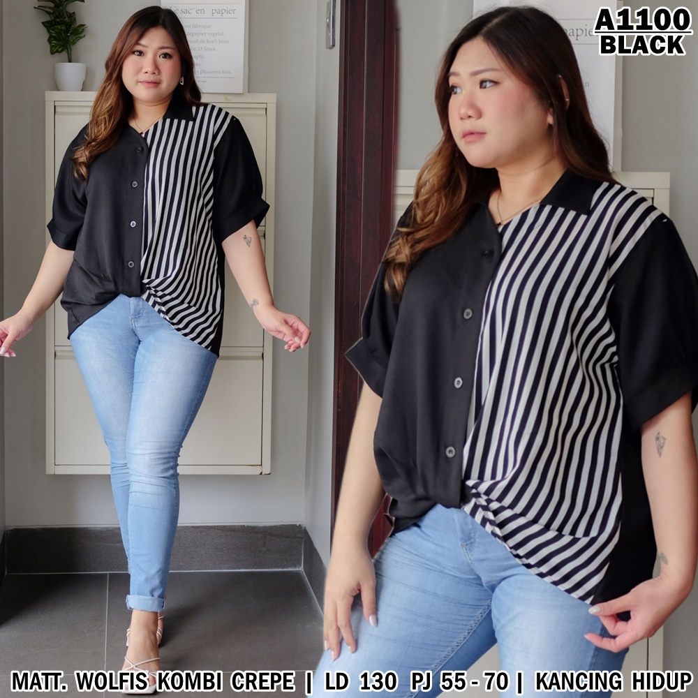 UNION11 - ATASAN JUMBO WANITA LD 130 / BAJU JUMBO WANITA / BAJU KERJA WANITA BIGSIZE / BLOUSE JUMBO WANITA / ATASAN JUMBO XXXL WANITA MUAT BB 90 KG