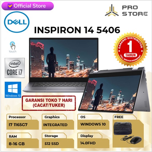 {MahesStore} Dell Inspiron 14 5406 2in1 Touch i7 1165G7 8GB 512ssd W10 14.0 - LAPTOP 5410 8GBB Limit