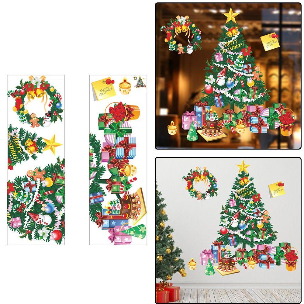 Solighter Stiker Dinding Xmas Removable Window Decal Dekorasi Liburan