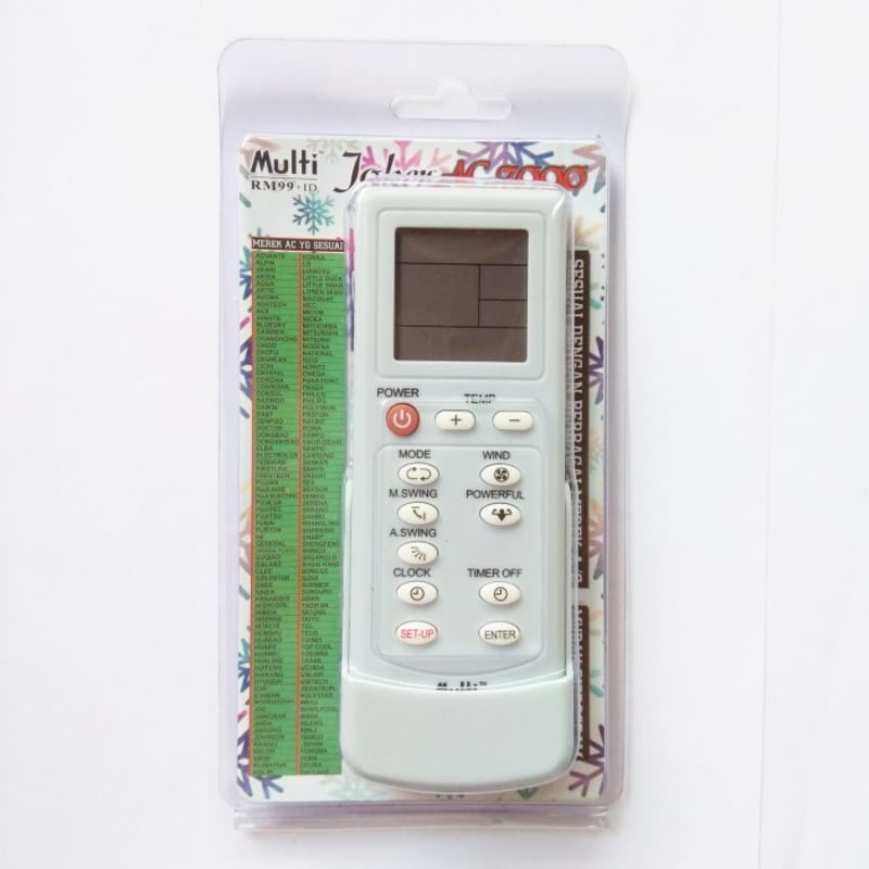 REMOT/REMOTE AC AVANTE/CHANGHONG/CRYSTAL/DAIKIN/DENPOO MULTI/UNIVERSAL Free Bubble