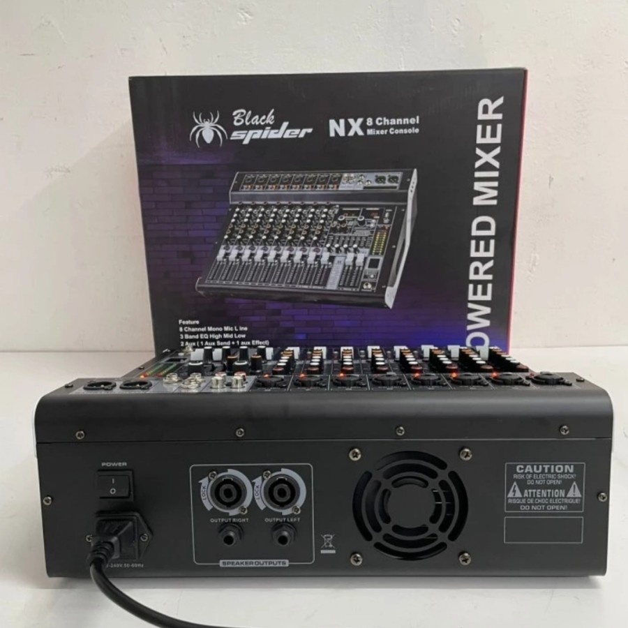 Power mixer blackspider nx8 original black spider 8 channel nx 8