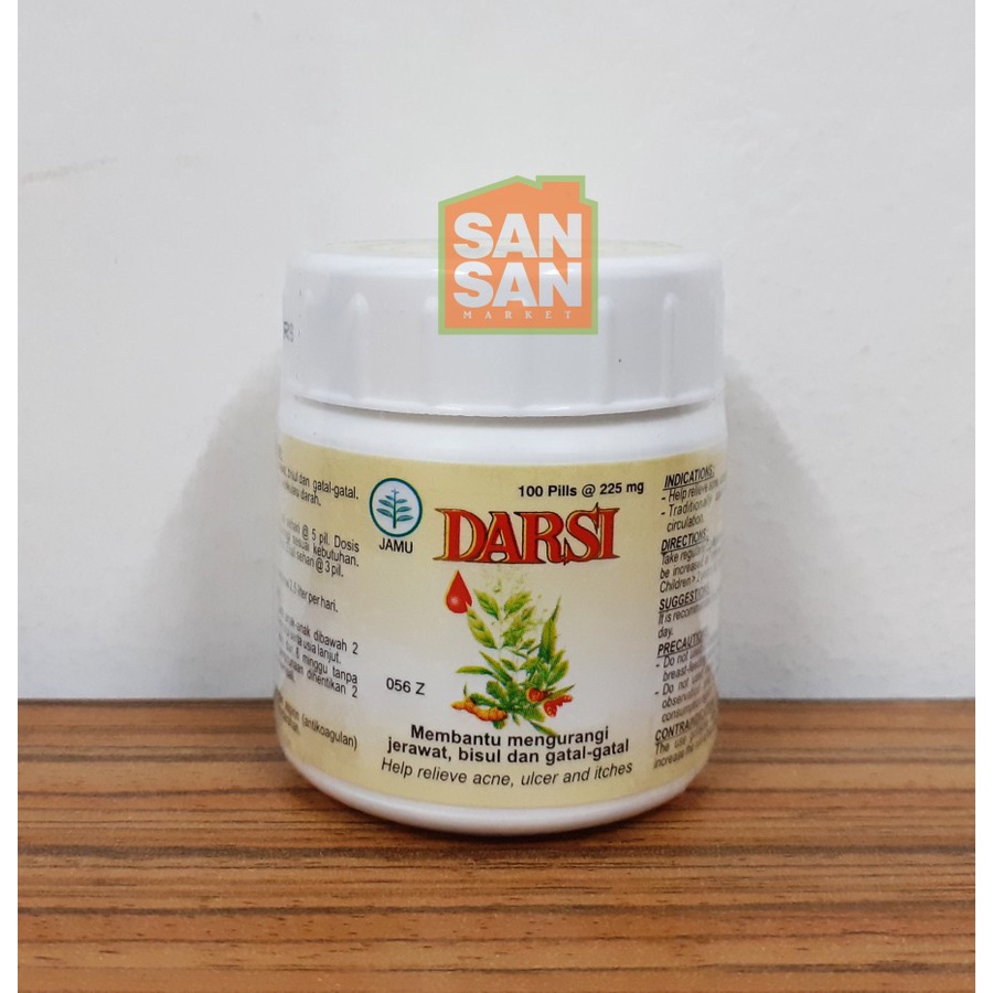 Darsi 225 mg isi 100 Pil - obat herbal bersih darah jerawat bisul gatal