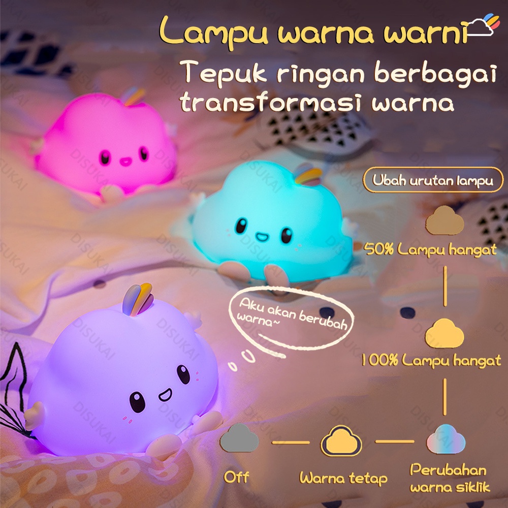 【Stok Baru】Lampu malam ringan LED bentuk lucu termasuk remote control