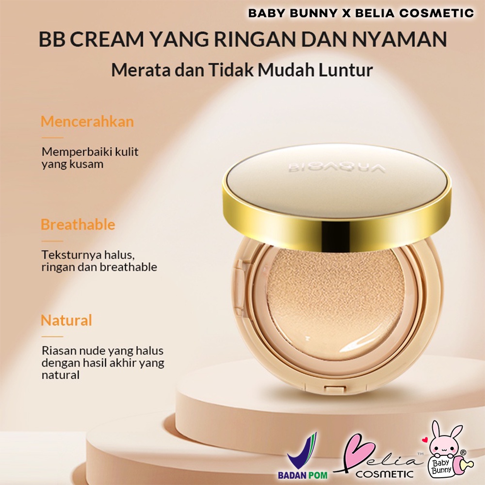 ❤ BELIA ❤ BIOAQUA BB Cushion + Refil | Netto 15g + 15g | Air Cushion | Coverage | Flawless | Make Up Foundation | BPOM