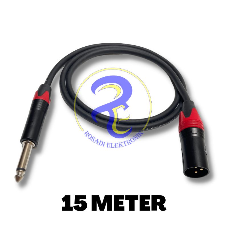 kabel canon xlr male to akai mono hitam 6.5mm| 15 meter