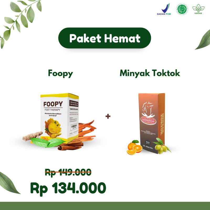 Paket hemat FOOPY FOOT THERAPY Ramuan Dayak dan Minyak TOKTOK
