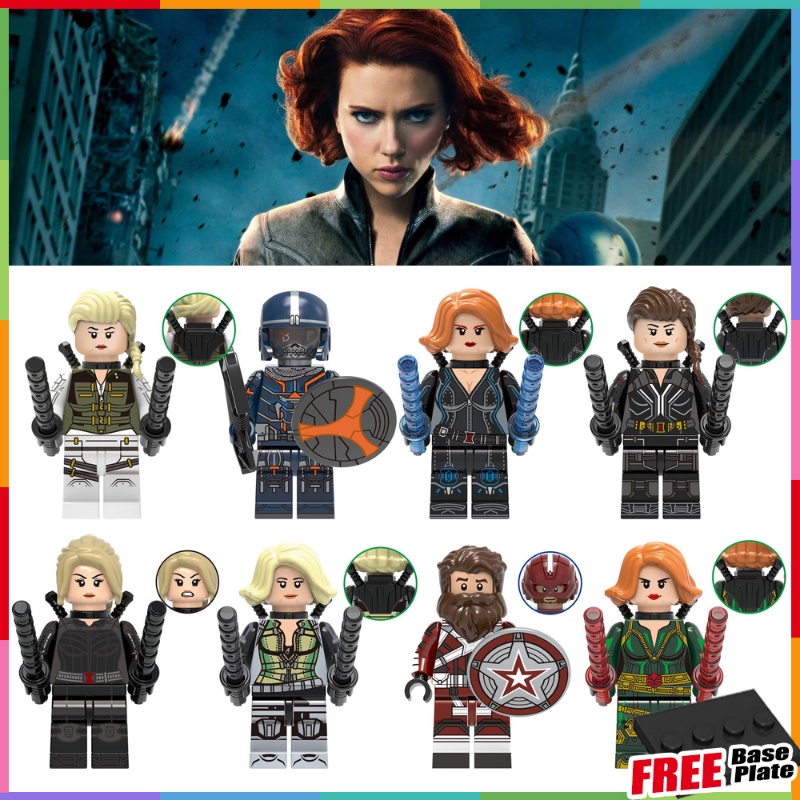 Mainan Action Figure Black Widow Minifigures Red Guardian Yelena Belova Taskmaster Iron Maiden Marvel X0289