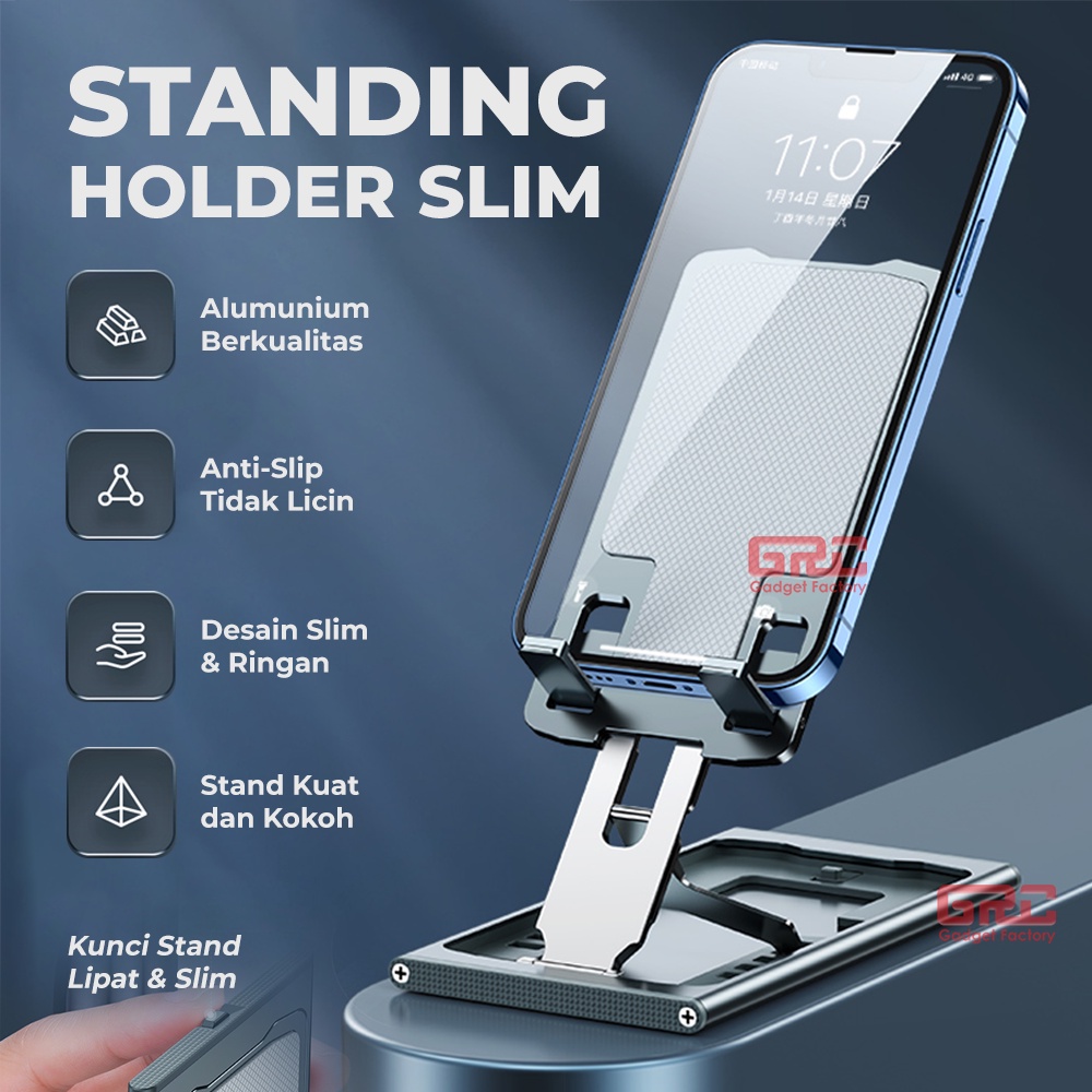 Holder Handphone Tablet Dudukan Standing HP Tab iPad Stand Lipat