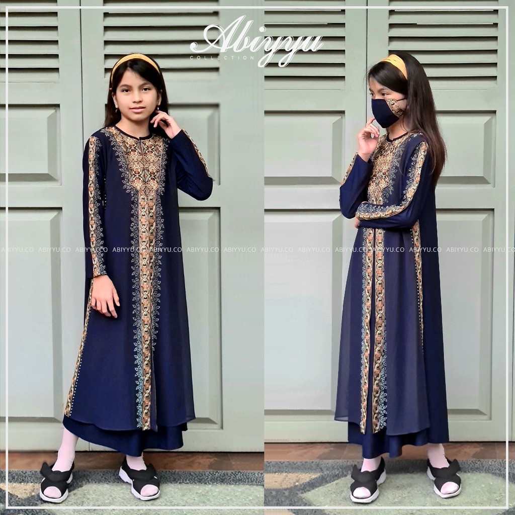 Abiyyuco TA8015A | Gamis Abaya Turkey Anak (Bonus Masker) / Gamis Abaya Turki Anak / Bisa Dipesan Couple dengan abaya Ibunya, ready untuk anak usia 4 sampai 13 tahun, Bahan Jersey dan Ceruty, ready 8 warna