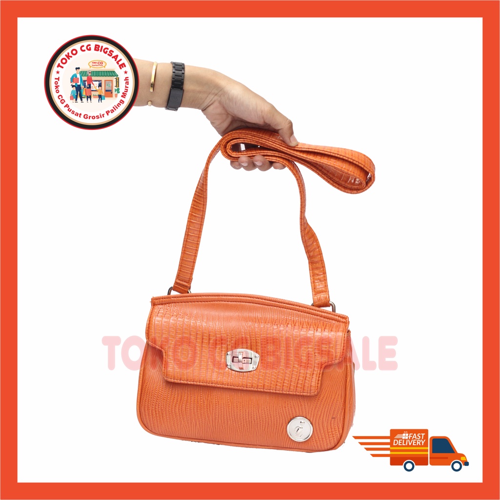 TOKOCGBIGSALE TAS WANITA IFA SELEMPANG ORANGE SERIES MIKAYLA 26  SUPER KEREN