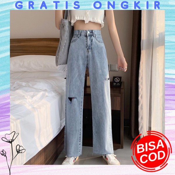 Celaba Panjang Hw Model Korean Style Kulot Highwaist Jin Anti Kusut Celna Import Premium Wanita Jens