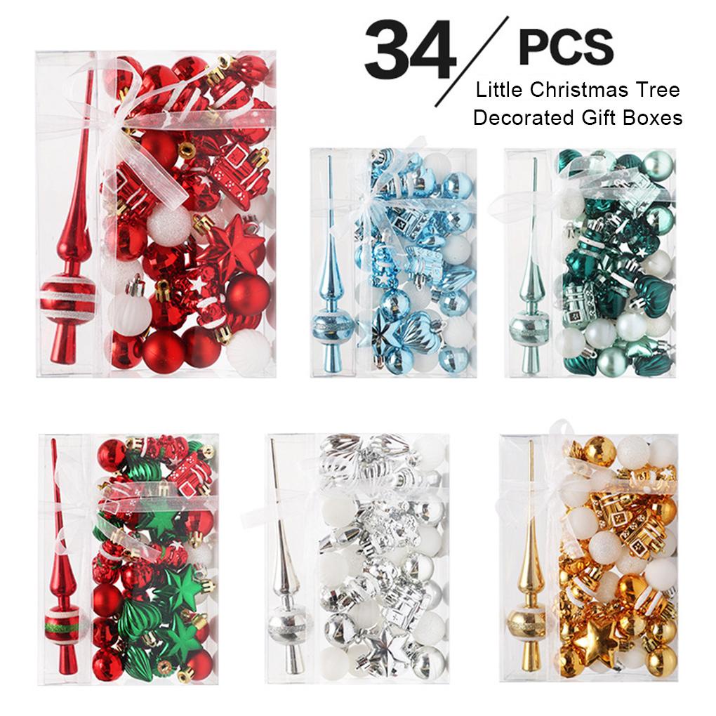 Huit 34pcsset Hiasan Gantung Pohon Natal Bentuk Bola Untuk Dekorasi