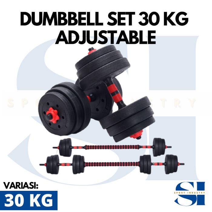 Dumbbell Set 30 KG Adjustable | Dumbel PVC Barbell 30 KG