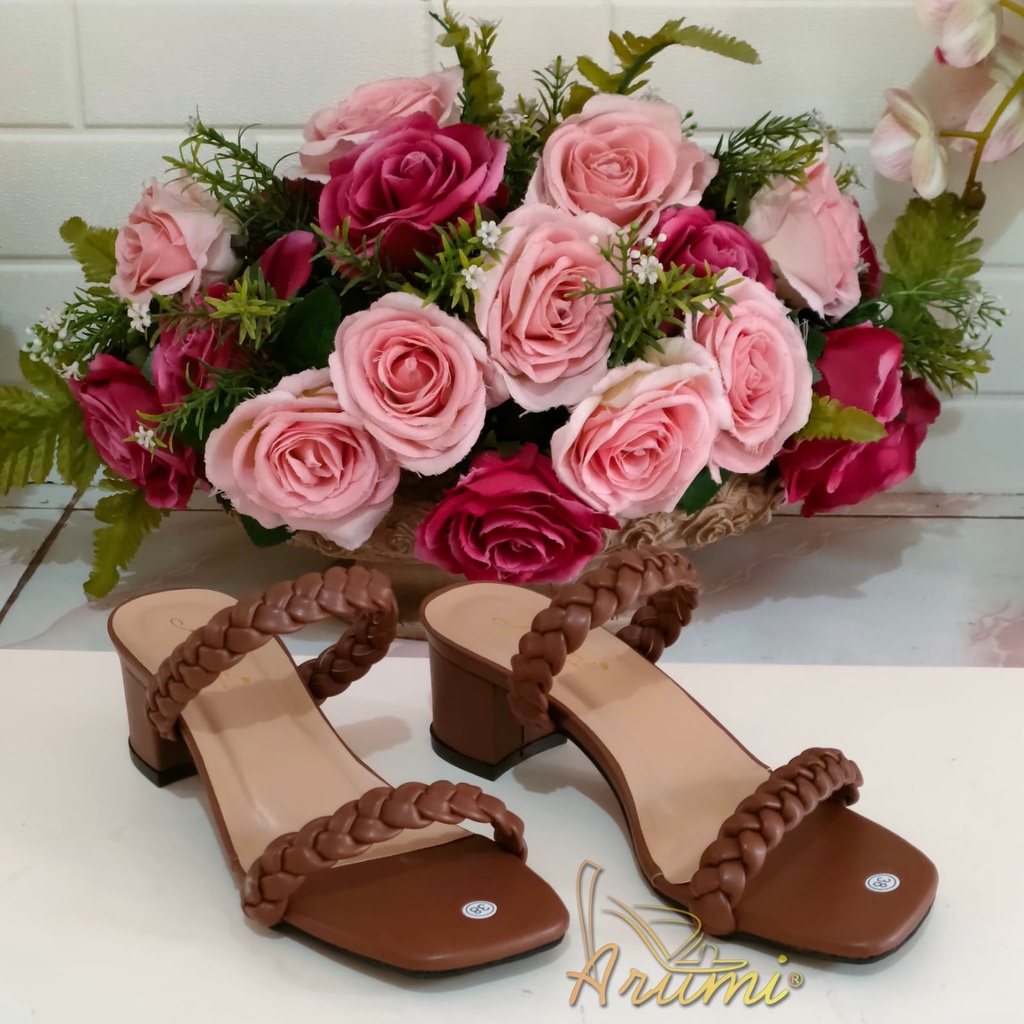 ARMY - Sandal Heels hak tahu stut higheels 5cm kepang 2 Hak tahu kepang Razka 5cm