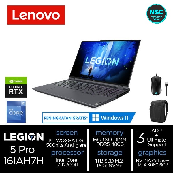 Lenovo Legion 5 Pro 16IAH7H 5NID Core i7-12700H 16GB 1TB RTX3060 16" WQXGA W11