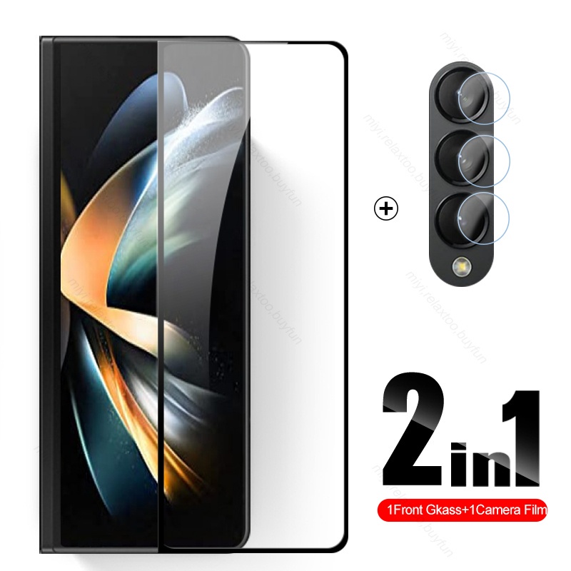 Pelindung Layar Tempered Glass Samsung Galaxy Z Fold 3 Z Fold 4 Paket 2 in 1