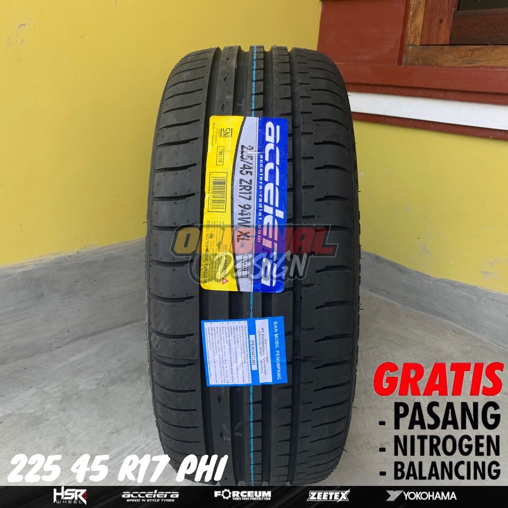 Ban Mobil Ring 17 ACCELERA PHI 225 45 R17 TUBLES &amp; AWET