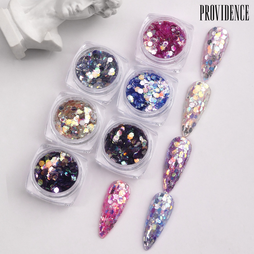 1 Kotak Payet Glitter Bentuk Hexagon Sekali Pakai Reflektif Anti Retak Untuk Dekorasi Nail Art Manicure