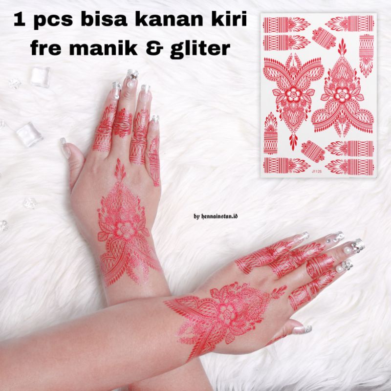 HENA INSTAN MERAH J1125 / FREE GLITER MANIK DAN SAMPLE