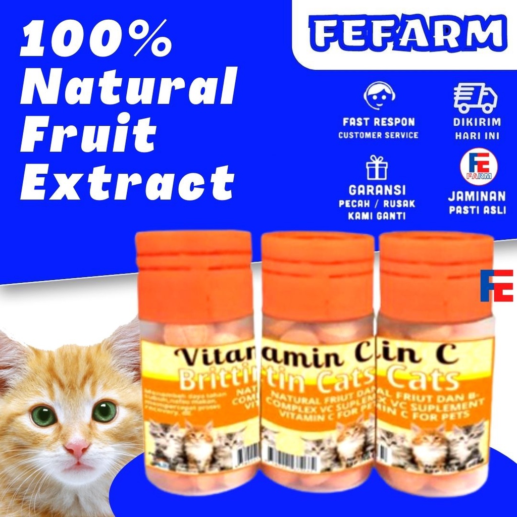 Vitamin C Imun Daya Tahan Tubuh Penambah Nafsu Makan Kucing FEFARM