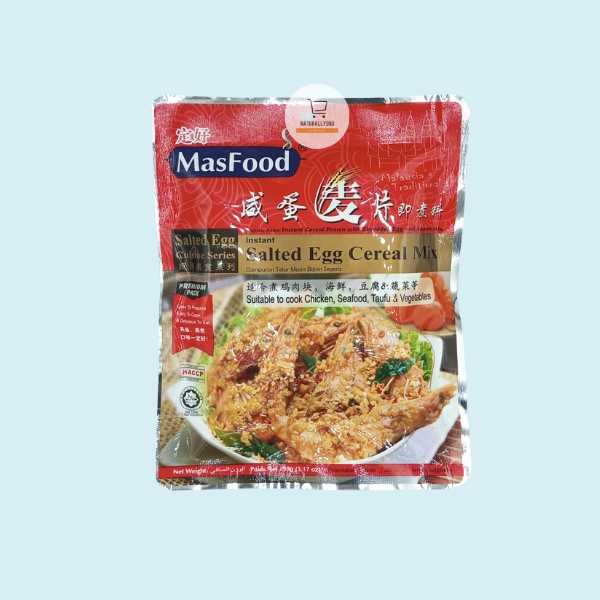 Masfood Prawn Salted Egg Sauce Mix Cereal 90gr / Bumbu Nestum Impor Saus Telor Asin Gandum