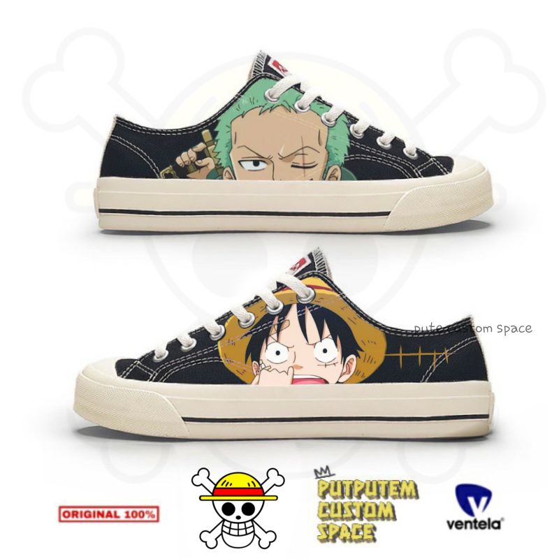 SEPATU CUSTOM LUFFY AND ZORO ONE PIECE