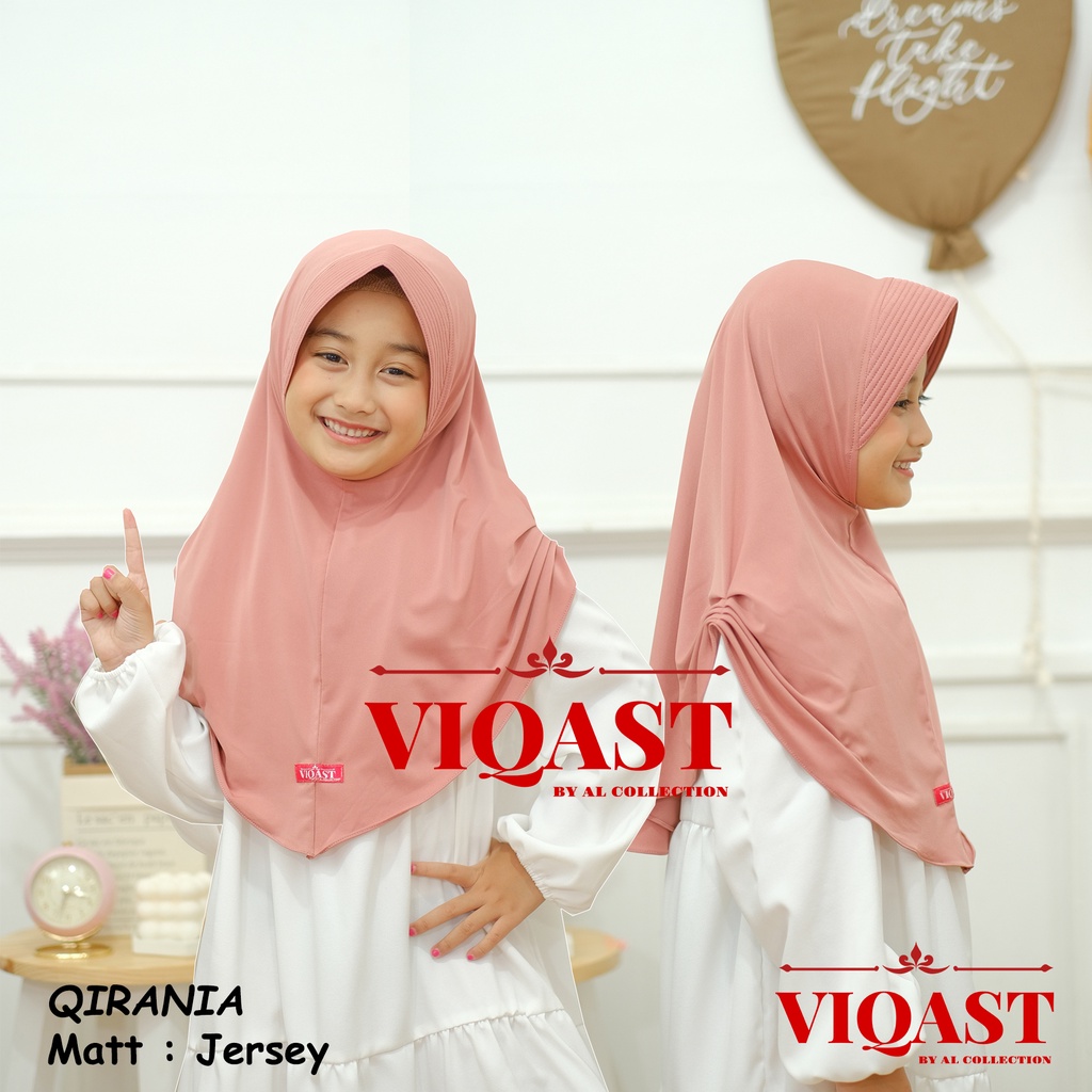 Jilbab Anak Serut QIRANIA Usia 3 - 6 Tahun Original Viqast