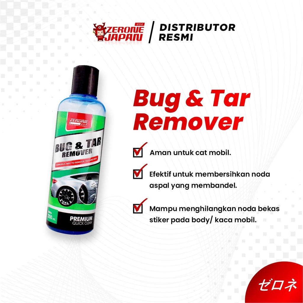 MOBIL Zerone Instant Coating dan Bug &amp; Tar Remover Pembersih Bercak Aspal Berkualitas Pengkilap Body