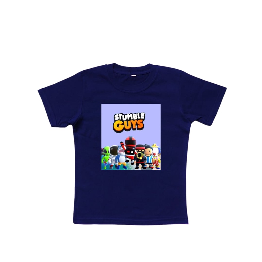 Kaos Stumble Guys Anak Laki Laki Gratis Topi Umur 2 - 10 Tahun Pakaian Kaos Atasan Stumble Guys Anak Lengan Pendek SGL144