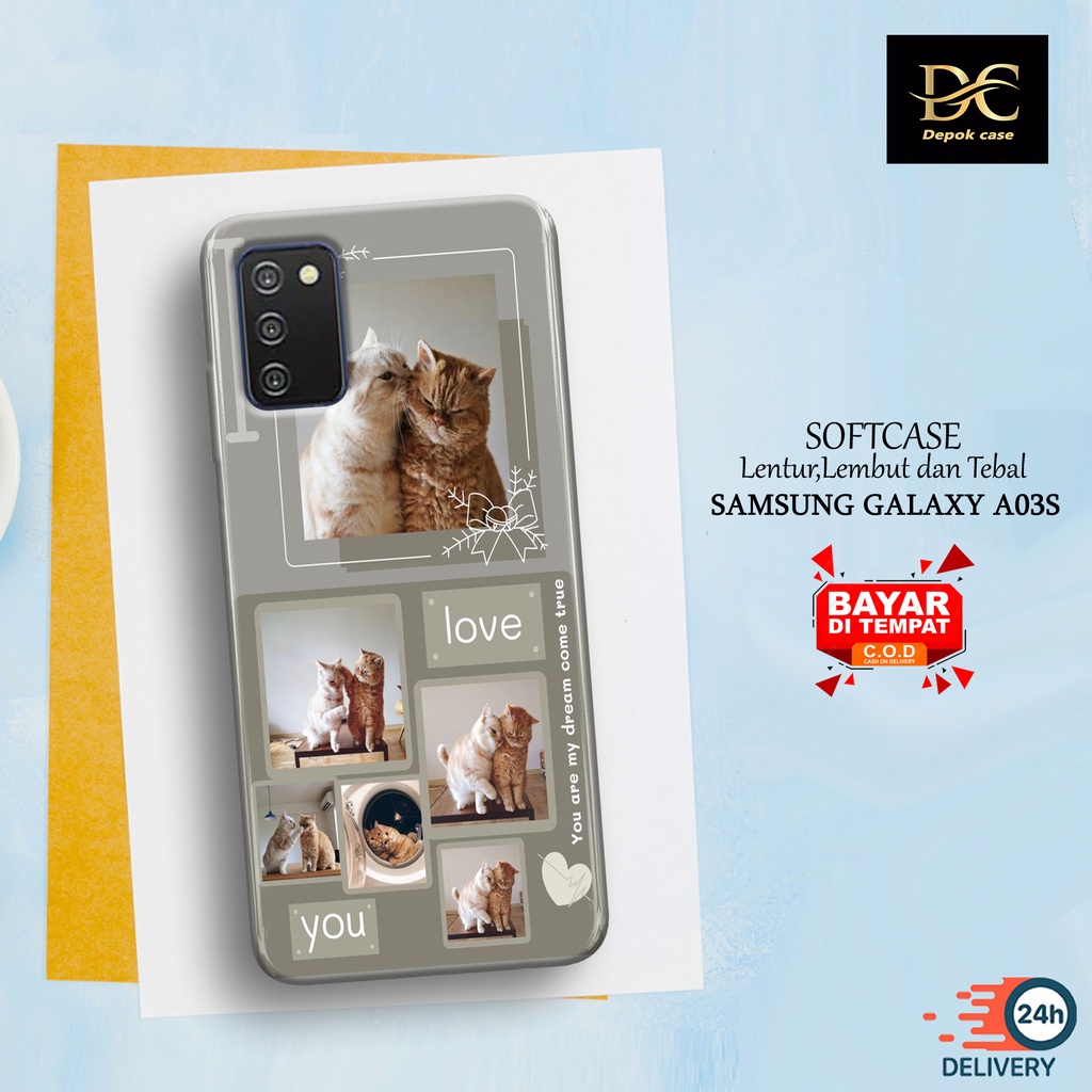 Case Samsung Galaxy A03s Terbaru - Fhasion Case KUCING - Casing Hp Samsung Galaxy A03s Terbaru - Sof