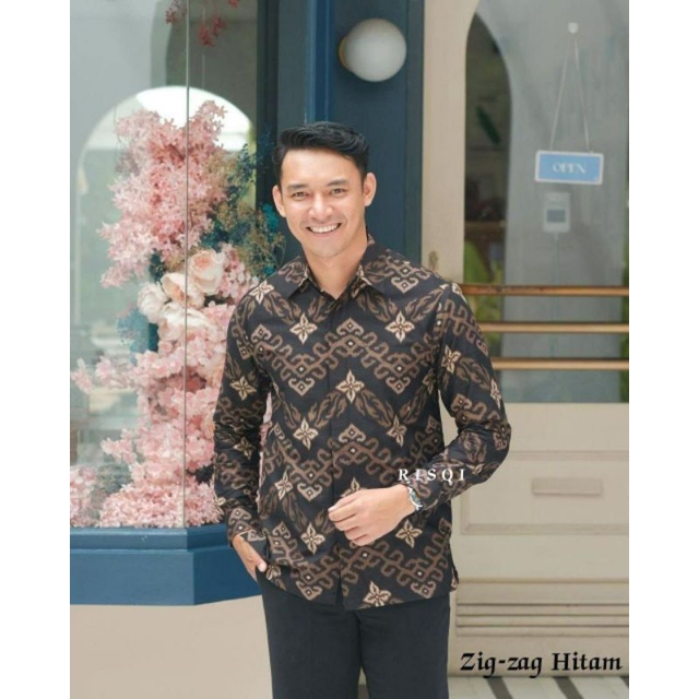 [BISA COD] kemeja Batik Baju Pria Lengan Panjang Modern Batik Premium