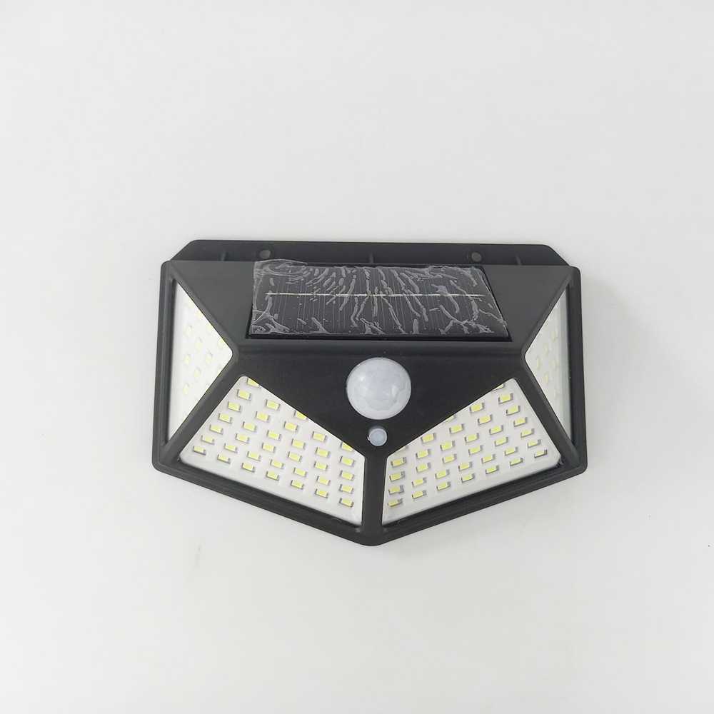 Lampu Taman Solar Panel Sensor Gerak 100 LED 3 Mode Tanpa Listrik IP65 Mode Redup, Nyala Terus Dan Gerak