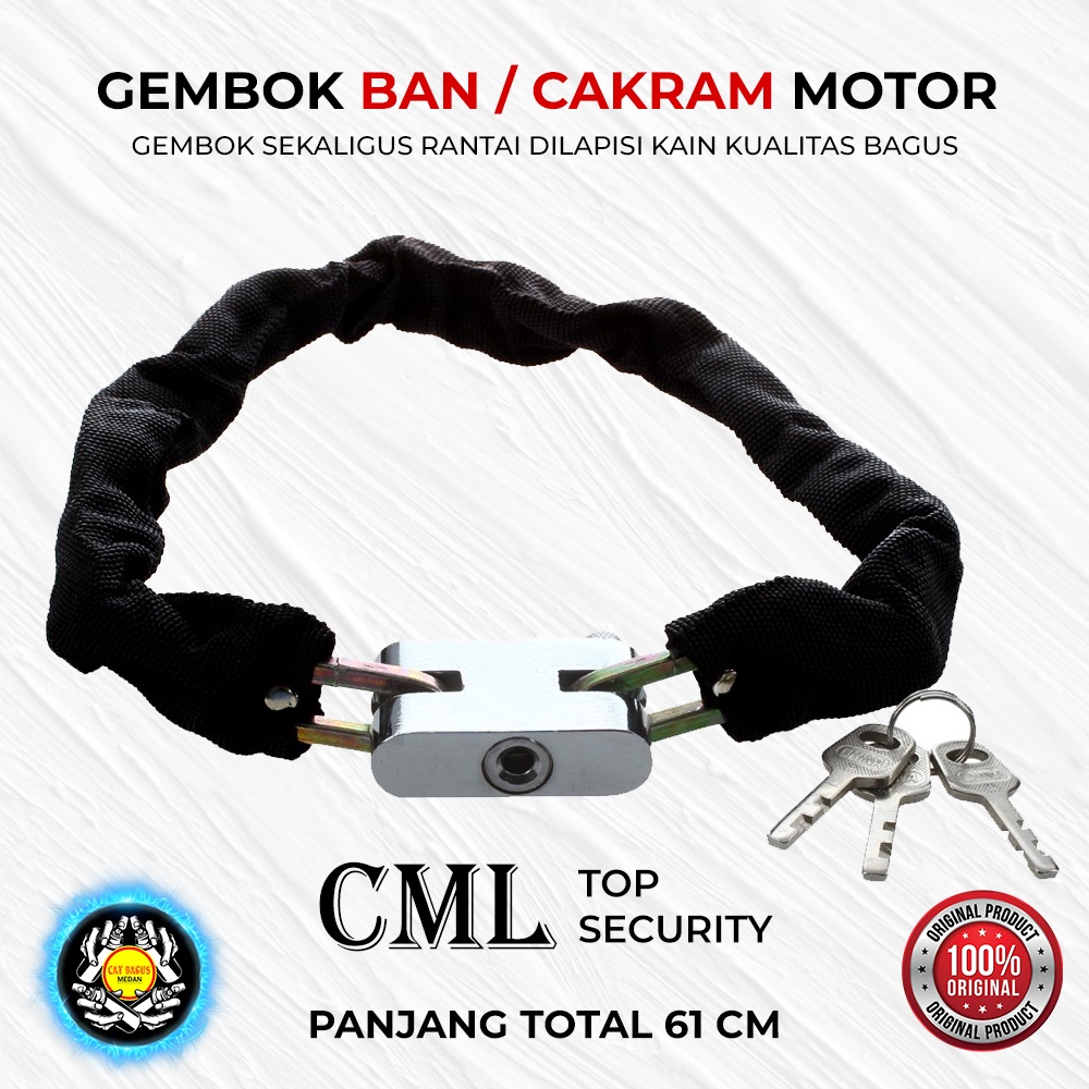 GEMBOK RANTAI SEPEDA MOTOR SERBAGUNA PANJANG 61 CM CAMEL ORIGINAL TOP SECURITY BAGUS / GEMBOK PAGAR 