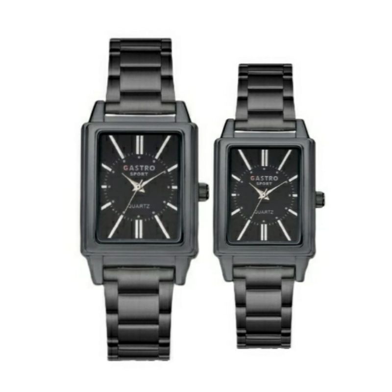 Jam Tangan Couple Strap Rantai Pria Wanita Unisex Persegi | Stainlees Steel | Pria | Wanita | Fashion_ Couple