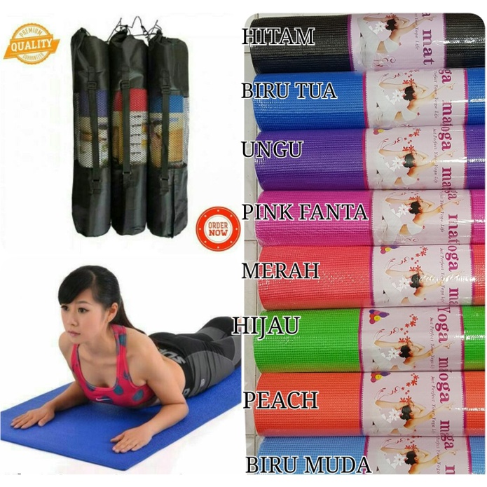 Matras Yoga Yoga Mat Karpet Spons 6 mm Bonus Tas