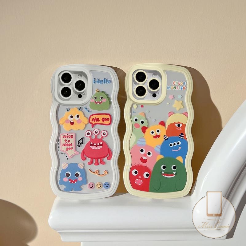 Soft Case TPU Motif Kartun Monster Untuk iPhone 11 14Plus 7 8 6 6s Plus XR 12 13 11 Pro MAX 14 Pro MAX X XS MAX SE 2020