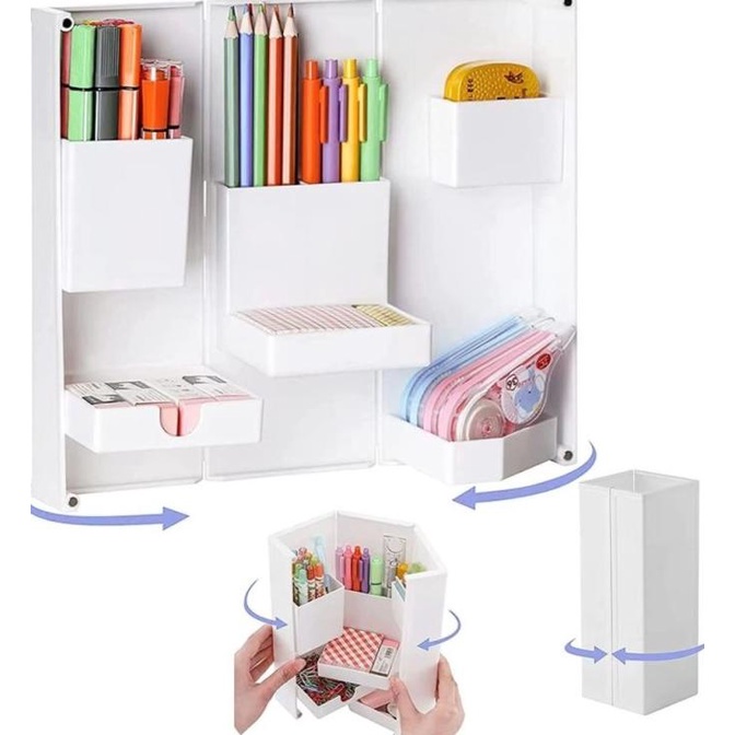 

Rak Pen Lipat Meja Organizer Alat Tulis Stationery Desk Tempat Pensil