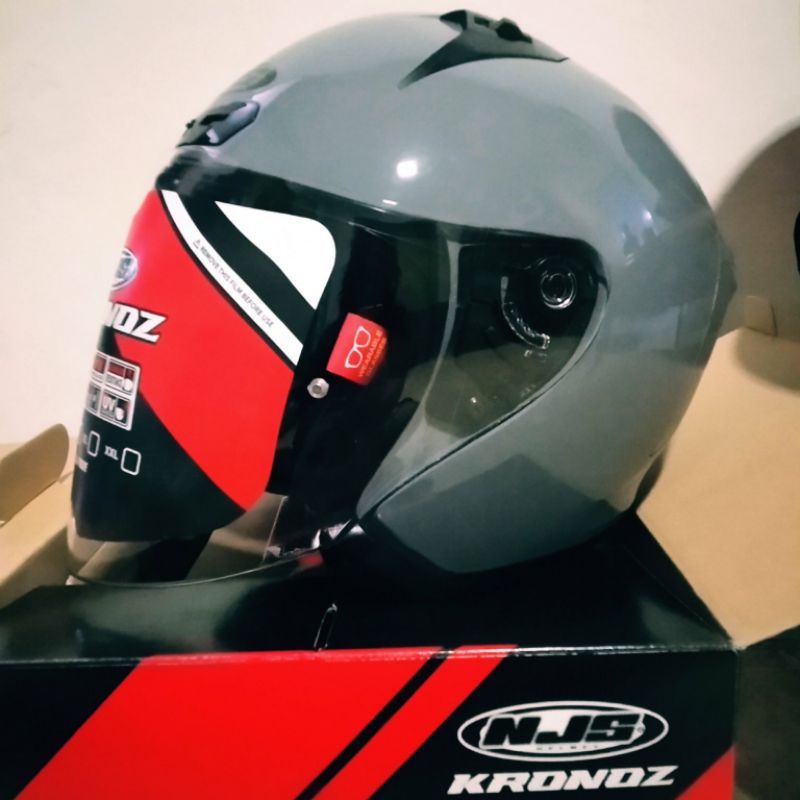 Ready Stock Helm NJS KAIROZ  Half Face-Kronoz Grey Glossy
