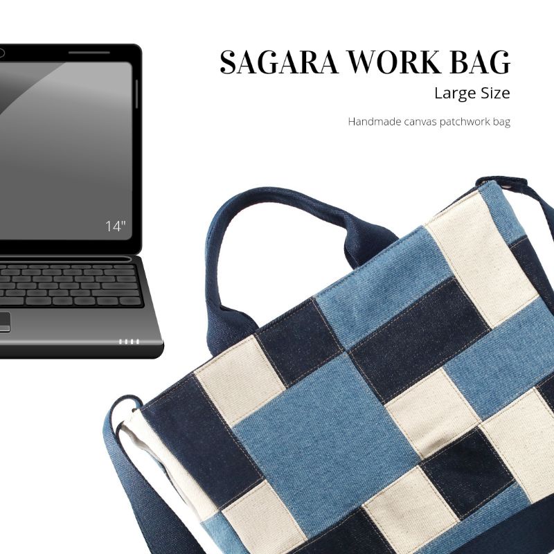 KAINA Denim Patchwork Sagara Large Bag [Free Pouch] PO 5 HARI