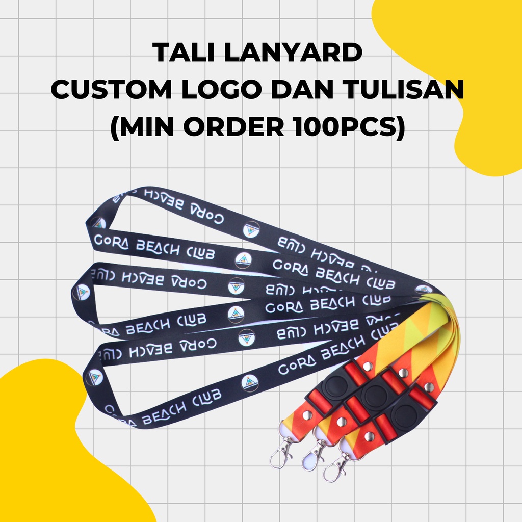 

(MINIMAL 100PCS) CUSTOM TALI LANYARD STOPPER LOGO DAN TULISAN/ DESAIN SUKA-SUKA