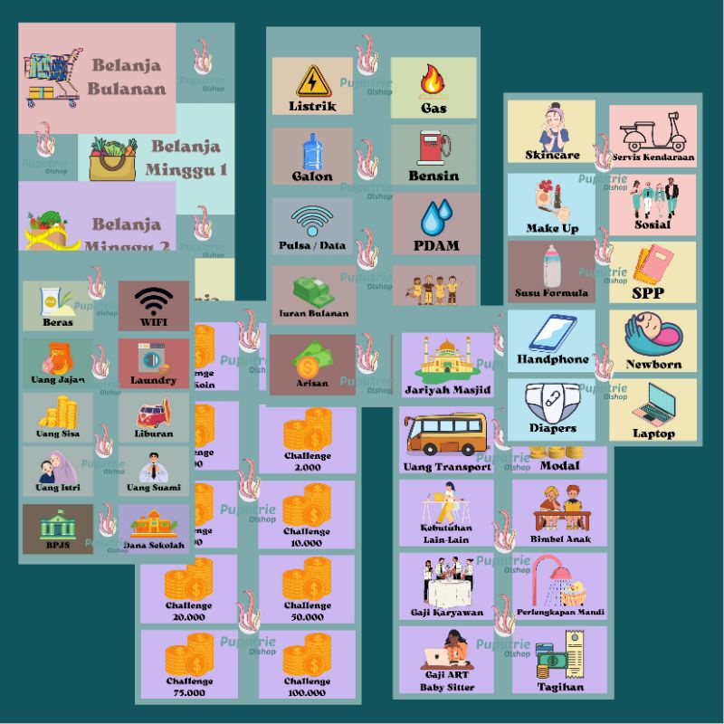 

PAKET STIKER BUDGETING / STIKER DOMPET KEUANGAN / STIKER DOMPET PINTAR