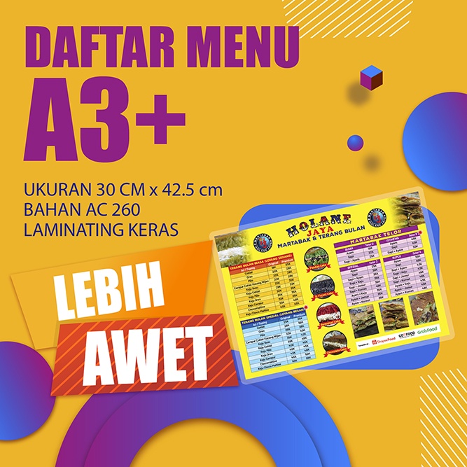

Daftar Menu Ukuran A3+ (Laminating Keras)