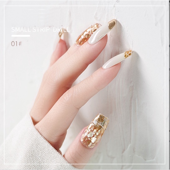 Nail foil korean BROKEN glass gold silver hiasan nailart japan nails foil transfer foil glass kutek gel gold