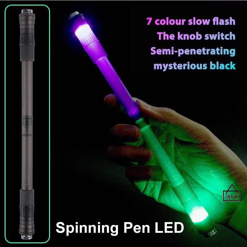 COD❤️Spinning Pen Led Dua Belas Rasi Bintang Bercahaya Warna-warni Pemula Menghidupkan Pena Dekompresi-A.one