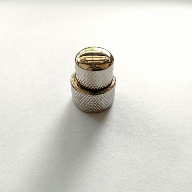 Knop atau Knobs Tumpuk Bass Gitar Stacked untuk Potensio Double Dobel Chrome