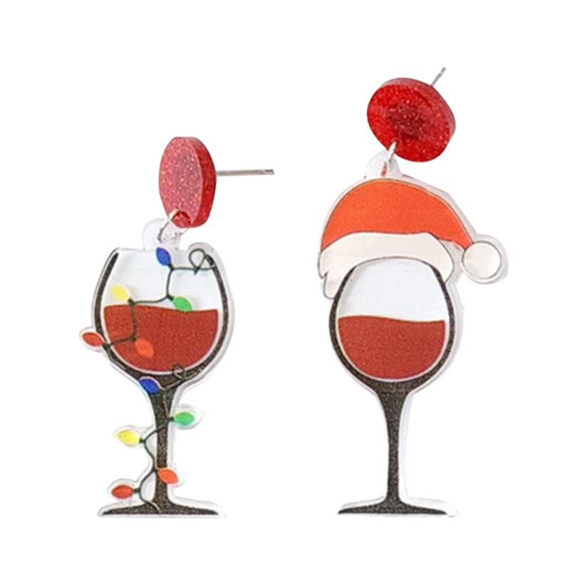 Anting Bentuk Botol Wine Untuk Perhiasan Pesta Natal