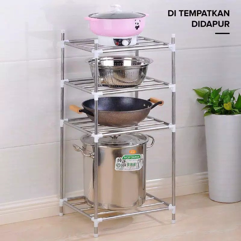 Rak panci peralatan rak dapur lima tingkat holder susun 5 organizer