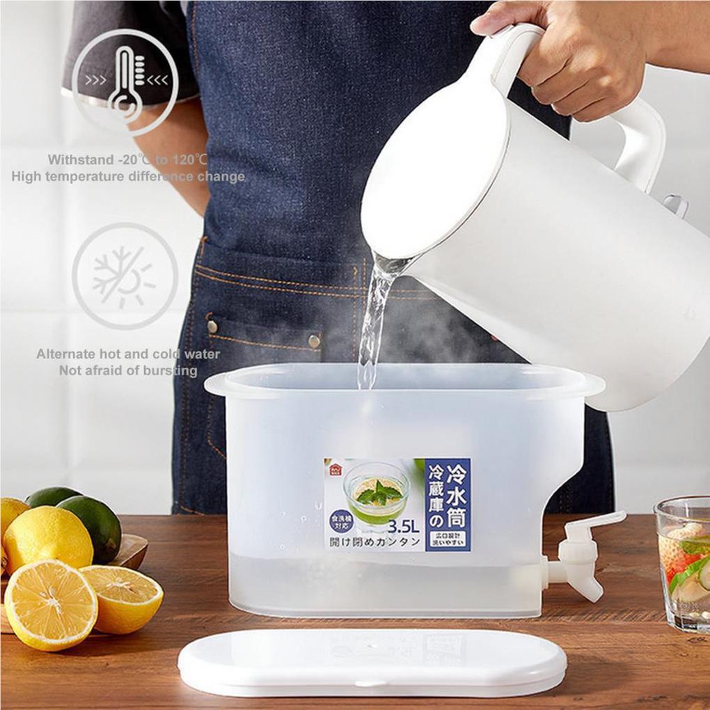 35l Freezer Water Jug Kulkas Air Dingin Botol Teh Transparan Minum Beer Kettle Dengan Tap Pot Home Bar Kitchen