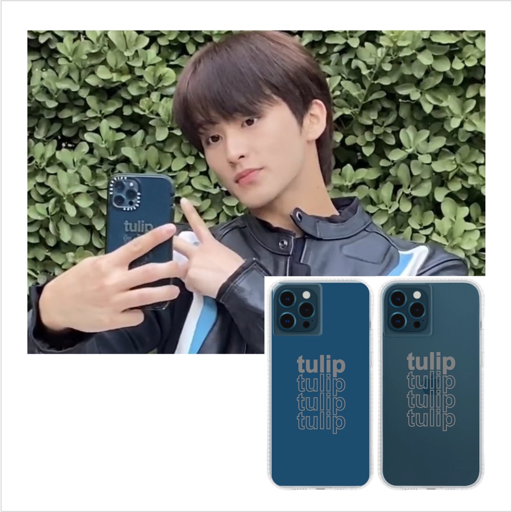 NCT 127 Dream Mark tulip flower custom transparent & pacific blue background phone case
