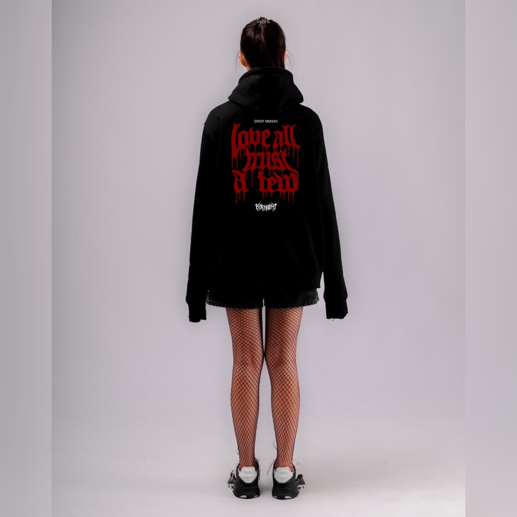 Sweater Hoodie Crop Punishment Love All Must Unisex Black